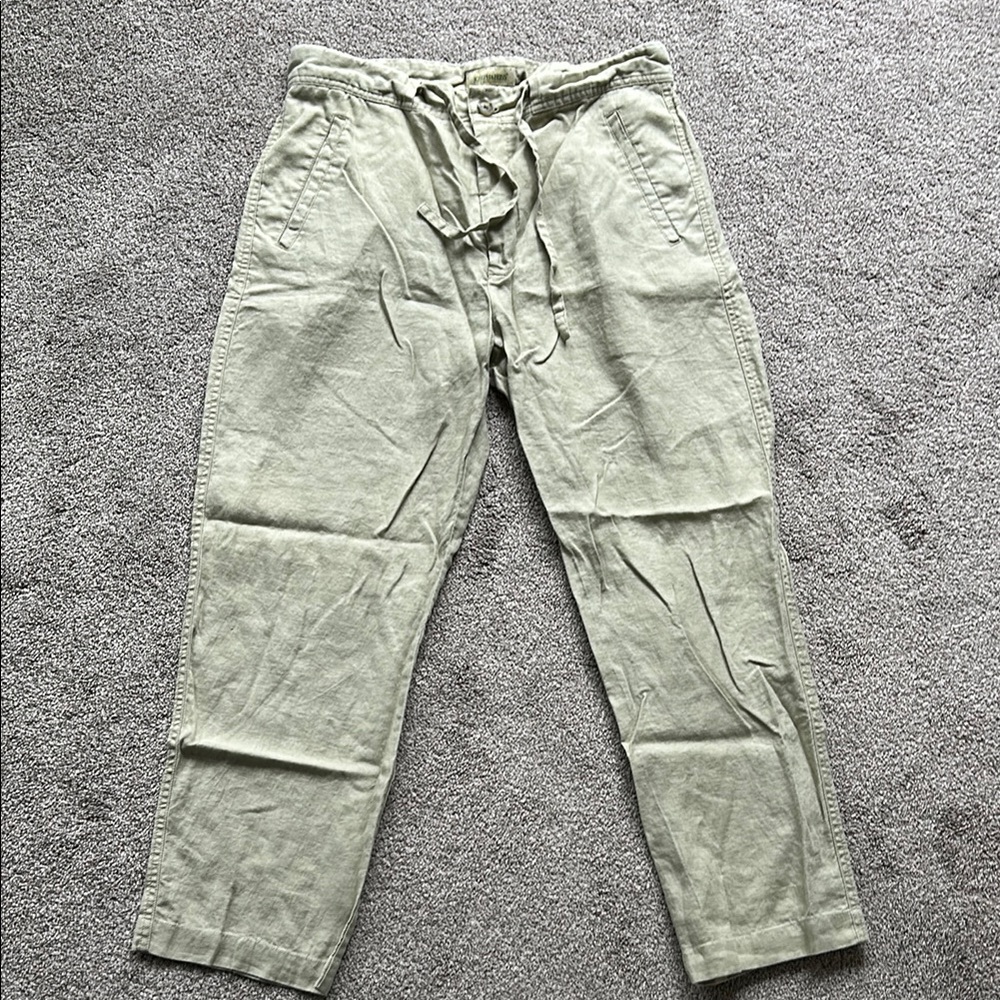 Joseph & Feiss Tan Linen Relaxed Fit Pants